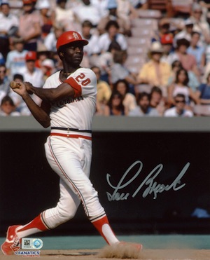 Lou Brock Autographed St Louis Cardinals Majestic White XL Jersey JSA