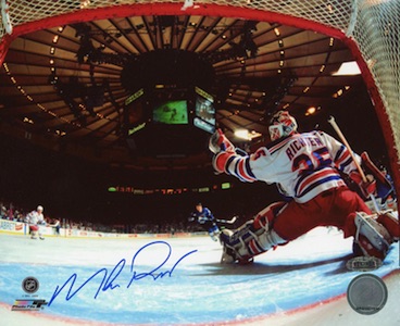 Igor Shesterkin & Henrik Lundqvist Framed Autographed Hockey Puck Shadowbox  with Hockey Pucks