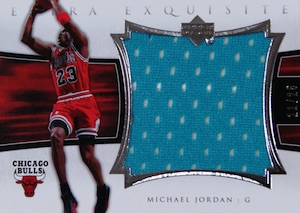 2004 Michael Jordan Upper Deck Exquisite Gold #4-J Game Worn All Star Jersey  /25 PSA 6