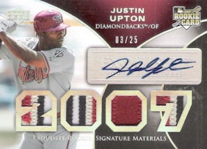 2006 Exquisite Collection Justin Upton RC #162