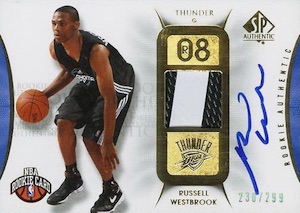 11-12 SP AUTHENTIC BY THE LETTER RUSSELL WESTBROOK PATCH AUTOGRAPH