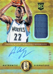 2014-15 Panini Gold Standard Andrew Wiggins RC #201 Autographed Jersey