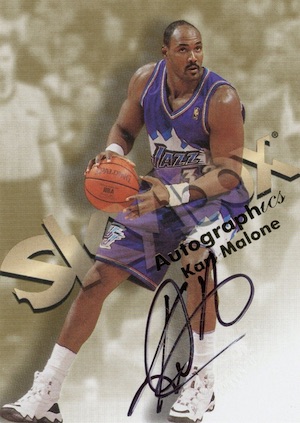 Lot Detail - 2001-03 KARL MALONE DUAL-SIGNED & INSCRIBED PAIR OF