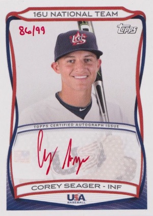 2010 Topps USA Baseball Autographs Corey Seager Red Ink