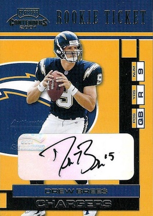 Drew Brees Certified Autograph Football Card