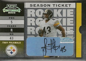 Troy Polamalu Pittsburgh Steelers Autographed 2003 Bowman