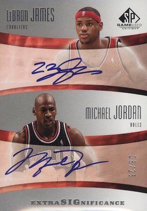 Top Michael Jordan and LeBron James Dual Autograph Cards Gallery List