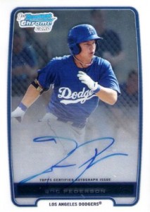 Joc Pederson 2012 1ST BOWMAN CHROME ROOKIE RC AUTO #BCP104 LOS