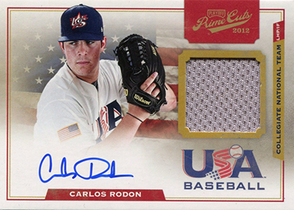 Carlos Rodon player worn jersey patch baseball card (Chicago