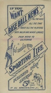 1910-11 M116 Sporting Life Baseball Back Type 2