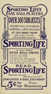 1910-11 M116 Sporting Life Baseball Back Type 3