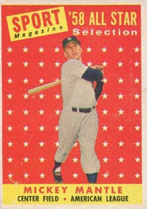 Topps 1968 Baseball Poster, Mickey Mantle Vintage, Original #18 of 24 VG