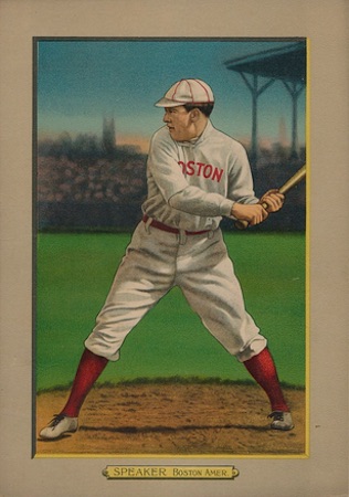 Issued by the American Tobacco Company, Tris Speaker, Boston Red Sox,  American League, from the Baseball Series (Gold Borders) set (T205)  issued by the American Tobacco Company