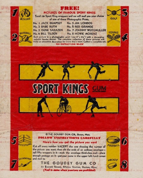 Lot Detail - Fantastic 1933 Sport Kings Gum #2 Babe Ruth