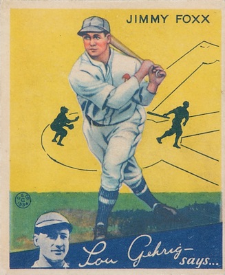 1934 Goudey Baseball Jimmie Jimmy Foxx