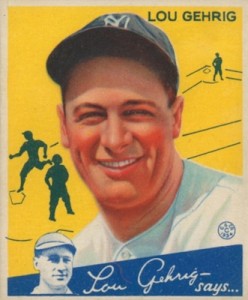 1933 Goudey Lou Gehrig Reprint Rookie Card