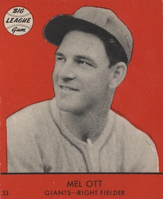 1941 Goudey Baseball Mel Ott Red