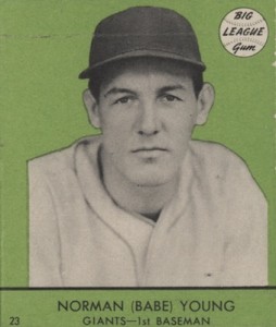 1941 Goudey Baseball Norman Babe Young Green