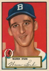 BVG 4 1953 Bowman Color Warren Spahn