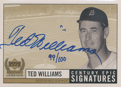 1975 TCMA All-Time Greats Stats (Blue Front/ Blk Back) Ted Williams !!!