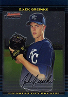 ZACK GREINKE ROOKIE CARD Royals GOLD $$ RC Bowman Draft Pick Baseball Astros