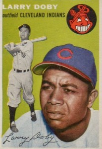 Issued by Bowman Gum Company  Larry Doby, Outfielder, Cleveland