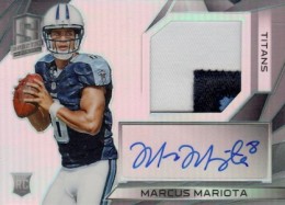 Marcus Mariota 2015 Panini Contenders Rookie Card Ticket Jersey Patch 