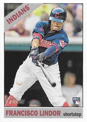 2015 Topps Heritage 717a Francisco Lindor Rookie SP - Sportsnut Cards