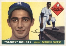 SANDY KOUFAX Brooklyn Dodgers 1950's Home Majestic Baseball