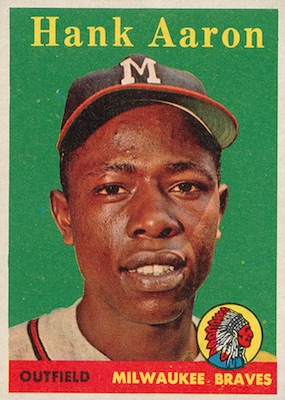 Hank Aaron Autographed 1958 Topps Card #30 Milwaukee Braves