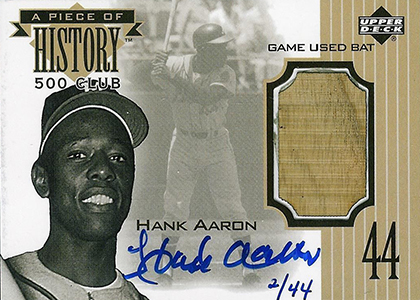 autograph hank aaron