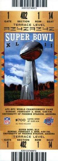 Super Bowl tickets stubs - Super Bowl XLI ticket stub. #NFL #SuperBowl  #Championship #SuperBowlTickets