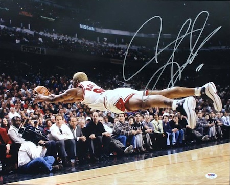 Framed Autographed/Signed Dennis Rodman 33x42 Chicago Red