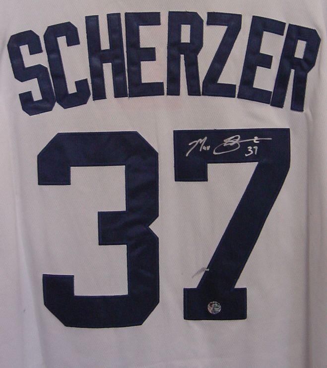 Framed Facsimile Autographed Max Scherzer 33x42 New York Blue