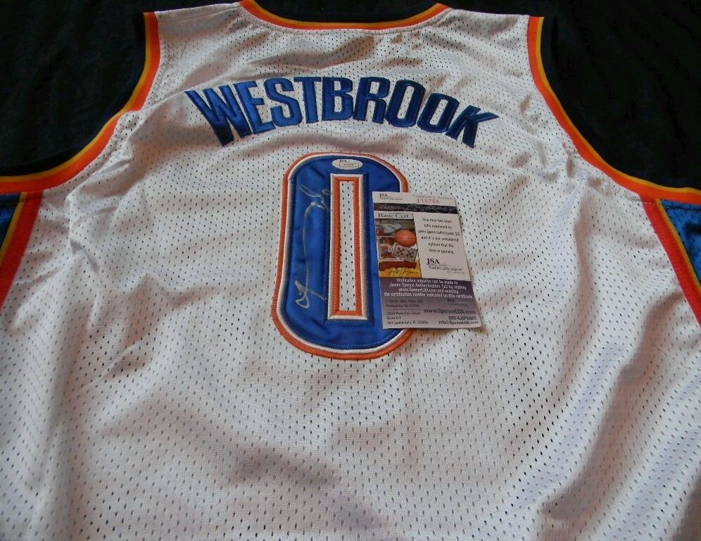 Russell westbrook shop autographed jersey