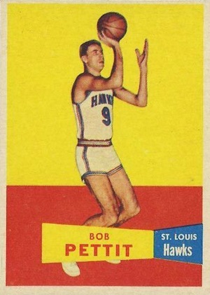  1961 Fleer # 59 In Action Bob Pettit St. Louis Hawks