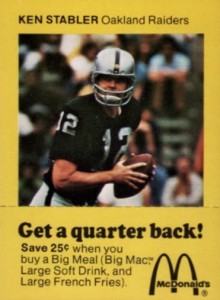 1984 STCC #399 Ken Stabler Topps New Orleans Saints Oakland Raiders HOF  Custom