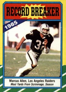 Marcus Allen 1984 Topps #98 Raiders, HOF Running Back, 2nd Year Card! –