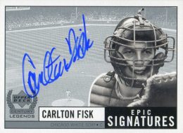 1997 Fleer Record Setters Carlton Fisk Signed Autographed Card #8