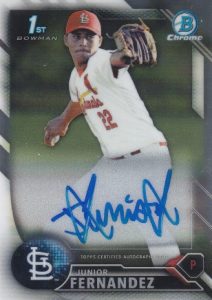 2016 Bowman Chrome Baseball Prospect Autographs Junior Fernandez