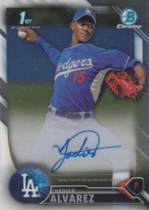 2016 Bowman Chrome Baseball Prospect Autographs Yadier Alvarez
