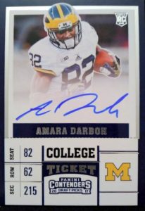 : 2017 Panini Contenders Amara Darboh Seahawks Rookie Jersey  Football Card #SW31 : Collectibles & Fine Art