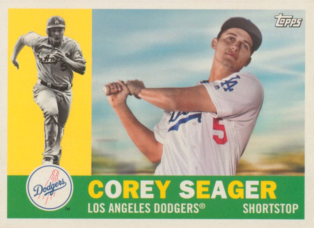 Corey Seager player worn jersey patch baseball card (Los Angeles Dodgers)  2017 Topps Clubhouse Collection #CCRCSE