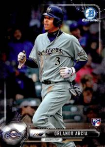 2017 Bowman #41 Orlando Arcia Rookie RC Silver Parallel SP #/499 - Brewers