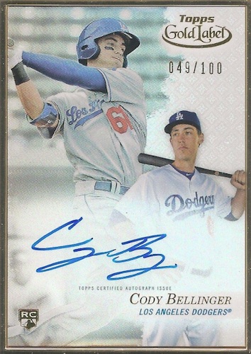 Cody Bellinger Autographed Signed Black Gold Autograph Card Rookie Full Sig  Cubs PSA DNA