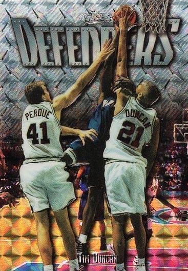 Top Tim Duncan Cards Best Rookies Most Valuable Autographs Inserts   1997 98 Finest Tim Duncan RC Refractor 306 