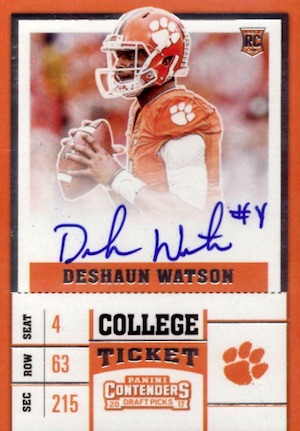 2017 Classics Derrick Deshaun Watson Full Name Variation Rc 4/5 Jersey  Number