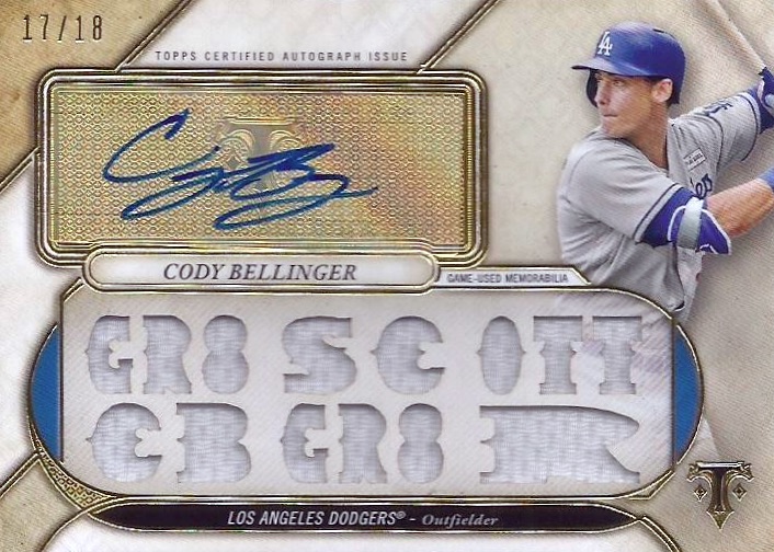 Cody Bellinger Autographed Signed Black Gold Autograph Card Rookie Full Sig  Cubs PSA DNA