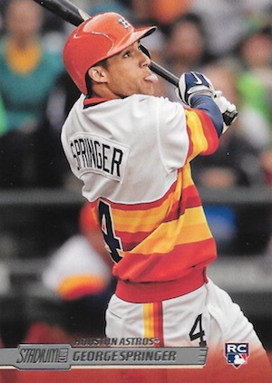 George Springer Authentic Used Jersey Card Astros World Series Champion  Ssp/199