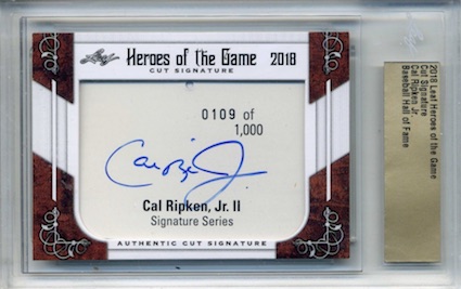 2018 Leaf Heroes of the Game Cut Signature